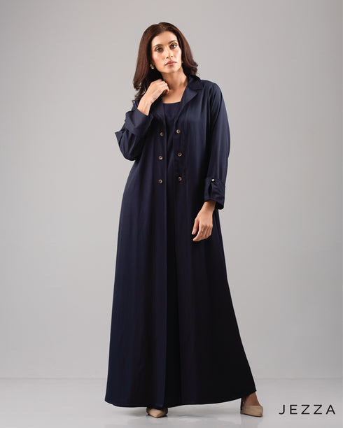 Sophisticated Lapel Collar Ankle Length Dress 56021